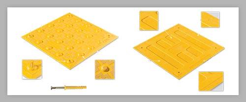 Surface applied yellow tiles